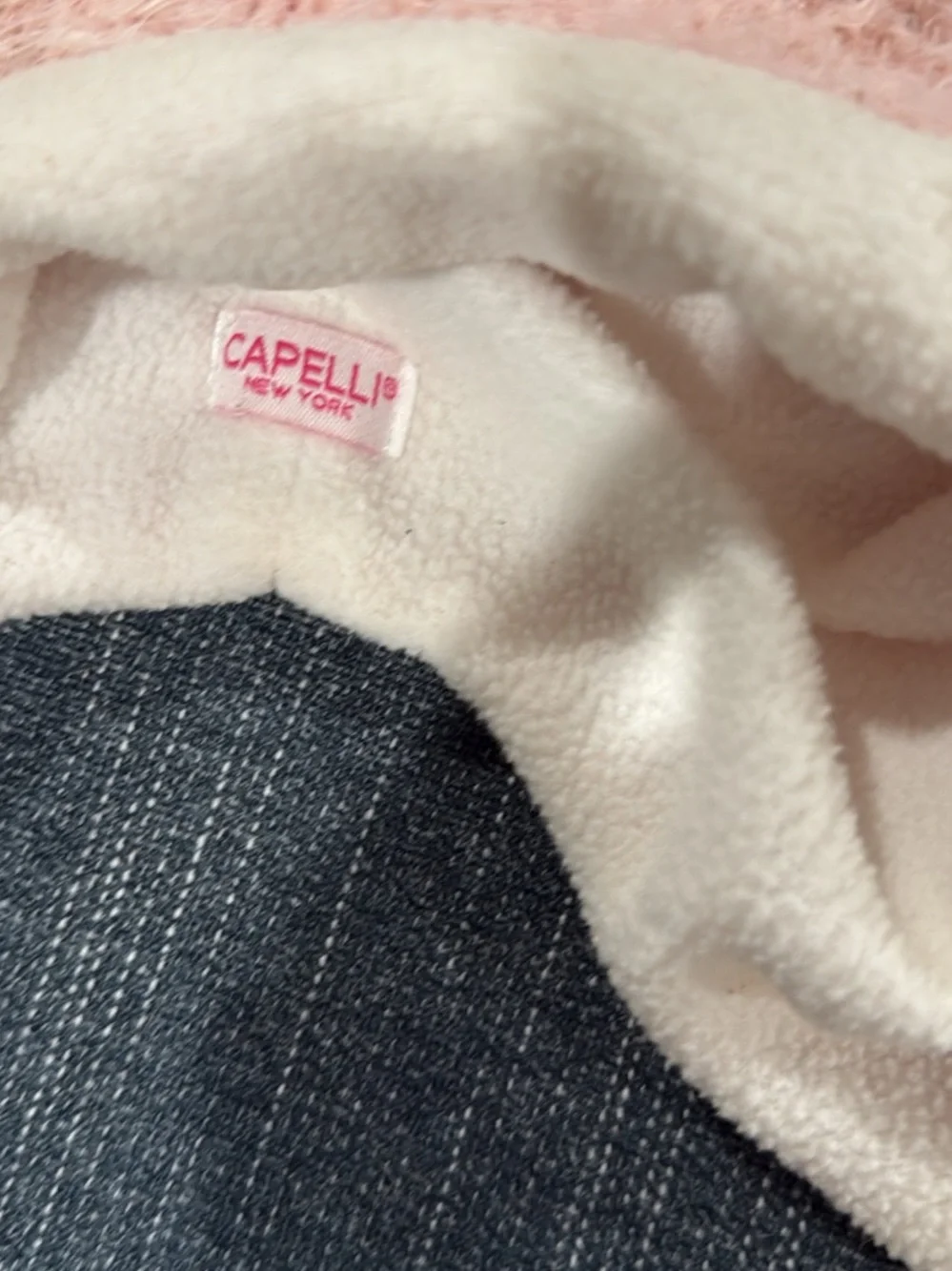 Capelli of New York Pink Fuzzy Earflap Hat with Cream Pom